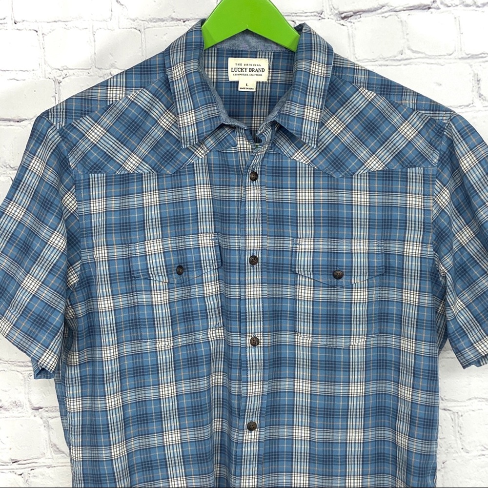Lucky Brand western style plaid shirt size large